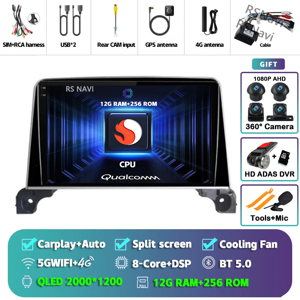 Android 15 Carplay Auto 2K écran autoradio multimédia lecteur vidéo pour Peugeot 5008 4008 3008 2017 - 2020 2din Autoradio stéréo