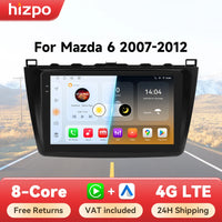 Hizpo Android 14 pour Mazda 6 2007 - 2012 lecteur multimédia de voiture Navigation GPS Radio Carplay Navi 360 caméra 4G No 2 Din 2din DVD