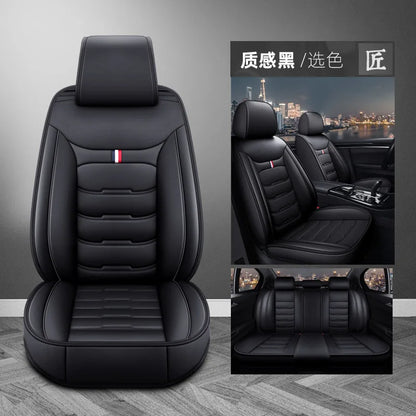 Housse de siège de voiture universelle fendue, entièrement entourée, respirante, confortable, de luxe, en cuir, coussin de siège de voiture, housse de siège complète