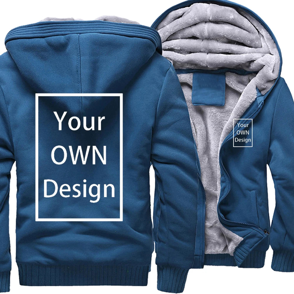 Votre propre Design marque Logo/image personnalisé hommes femmes bricolage hiver épais sweat à capuche décontracté vêtements à capuche 24 couleurs manteau ample