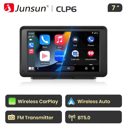 Junsun 7 pouces Portable écran tactile Carplay pour Apple Android Auto autoradio Radio multimédia lecteur vidéo Bluetooth FM AUX GPS