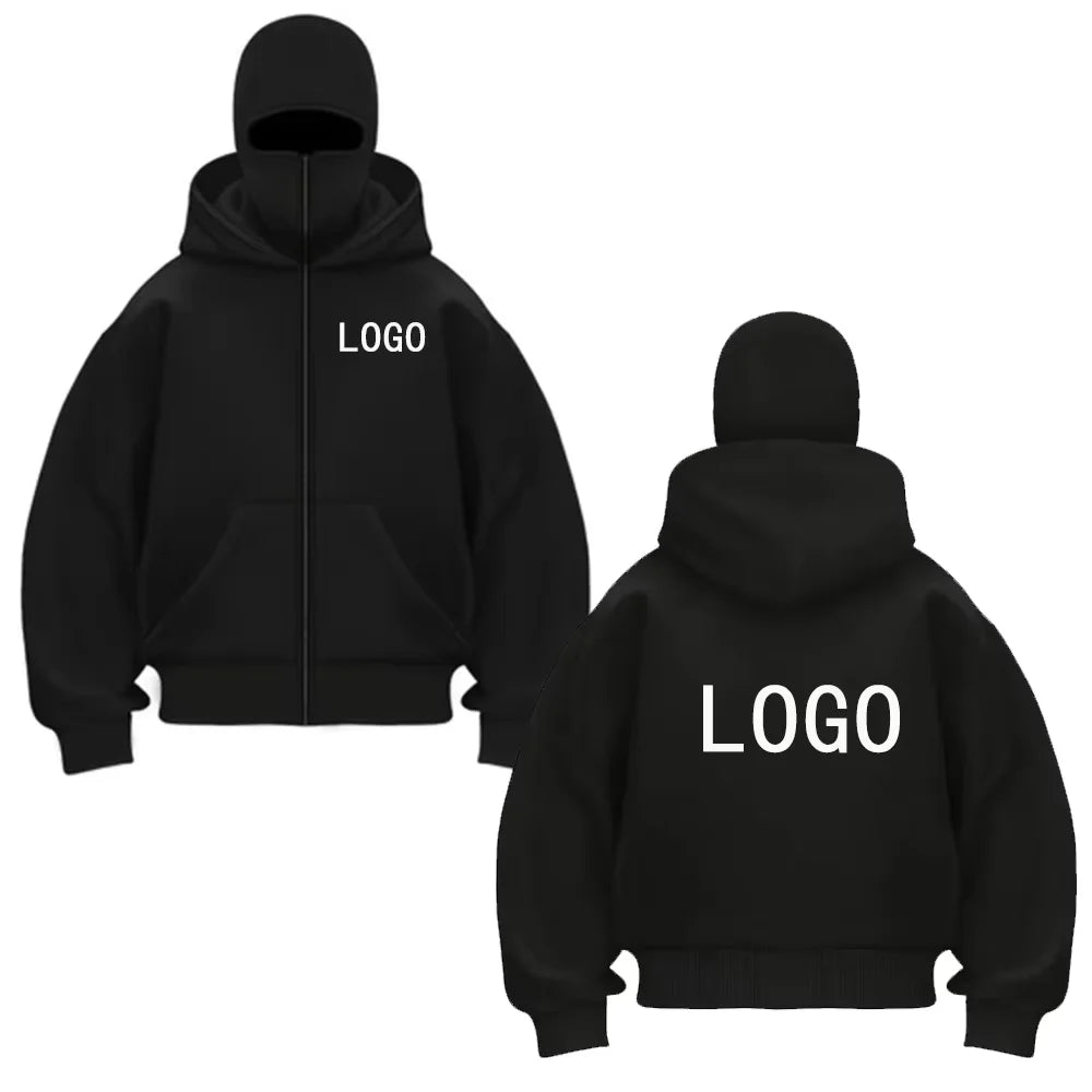 Sweat à capuche de style, veste à double capuche, sweat-shirt à capuche à fermeture éclair à la mode, logo exclusif personnalisable.