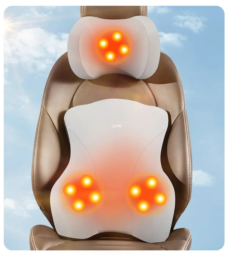 Coussin de dossier électrique pour siège de voiture, massage, sauna, soutien lombaire, vibration de la taille, oreiller cervical, accessoires intérieurs