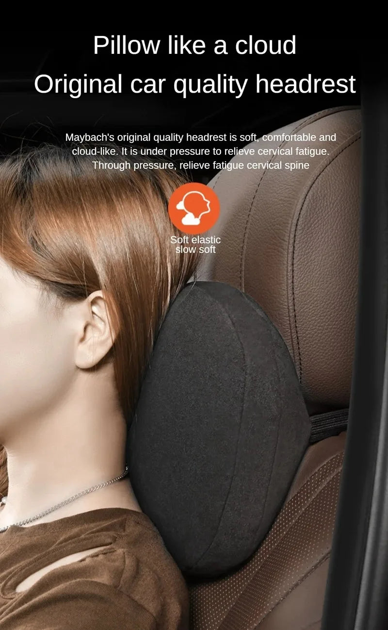Appui-tête de voiture en coton à mémoire de forme, 2 pièces, Support de cou, accessoires de voiture, classe de siège, doux, universel, réglable, oreiller de voiture, coussin de repos du cou