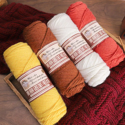 Fil de laine mérinos épais au Crochet à la main, 500 g/ensemble, pour chapeaux, manteaux, pulls, fil de laine mérinos doux pour la peau, gonflé, doux et chaud