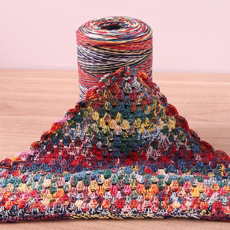 100% coton motif arc-en-ciel teint rétro fil de coton fait à la main matériel de bricolage pour tricoter motif à la mode pull écharpe chapeau écharpe bandeau sac à dos sac à main accessoires de vêtements boule de fil