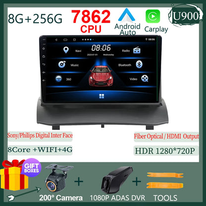 Android pour Ford Fiesta MK7 2009 - 2017 haute performance CPU tactile vidéo Bluetooth stéréo QLED écran Carplay vidéo DSP DVD