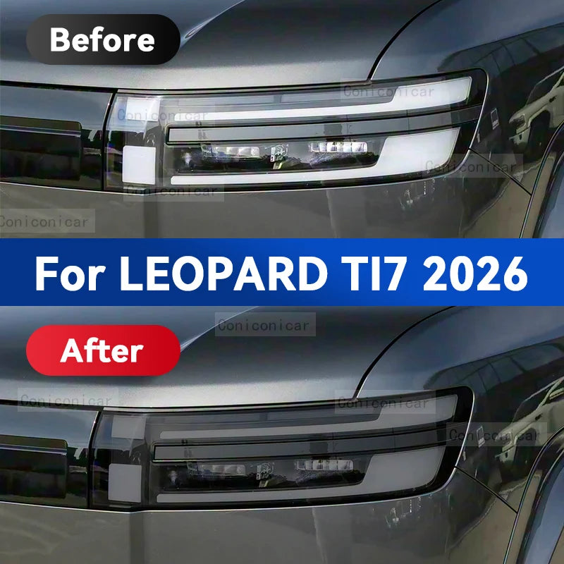 فيلم حماية مصباح السيارة LEOPARD TI7 2026، طبقة حماية للمصابيح الأمامية، طبقة حماية TPU مقاومة للخدش، ملصق مصباح أمامي ملون