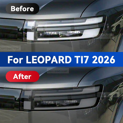 فيلم حماية مصباح السيارة LEOPARD TI7 2026، طبقة حماية للمصابيح الأمامية، طبقة حماية TPU مقاومة للخدش، ملصق مصباح أمامي ملون