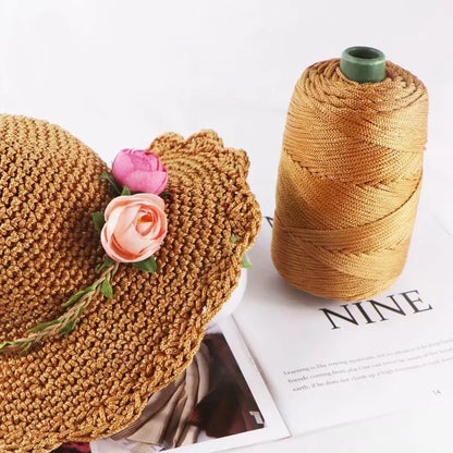 Corde légère au crochet, 250g, 3mm, fil creux cool au crochet, chapeau de soleil d'été, tricot à la main, fils épais, sac, coussin de chapeau
