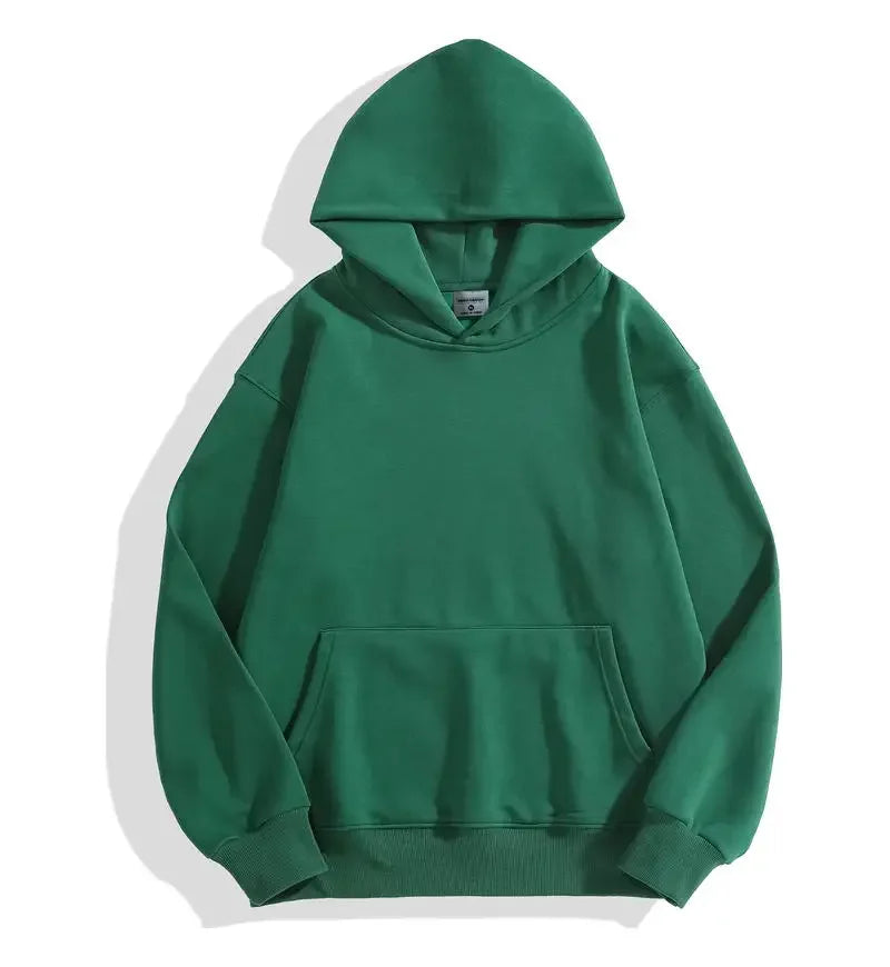 Pull à capuche pour hommes et femmes, personnalisé de votre marque, haut décontracté en coton épais, couleur unie, automne et hiver