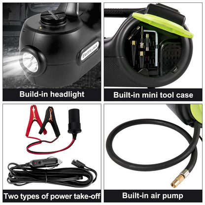 SucceBuy 5T 12V Kit de cric de voiture électrique + clé à chocs lumière LED