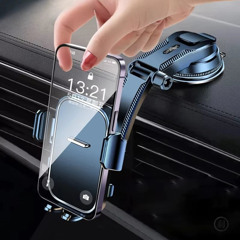 Support universel pour téléphone de voiture - Support de tableau de bord, pare-brise, bureau pour la navigation GPS, support de suspension sécurisé