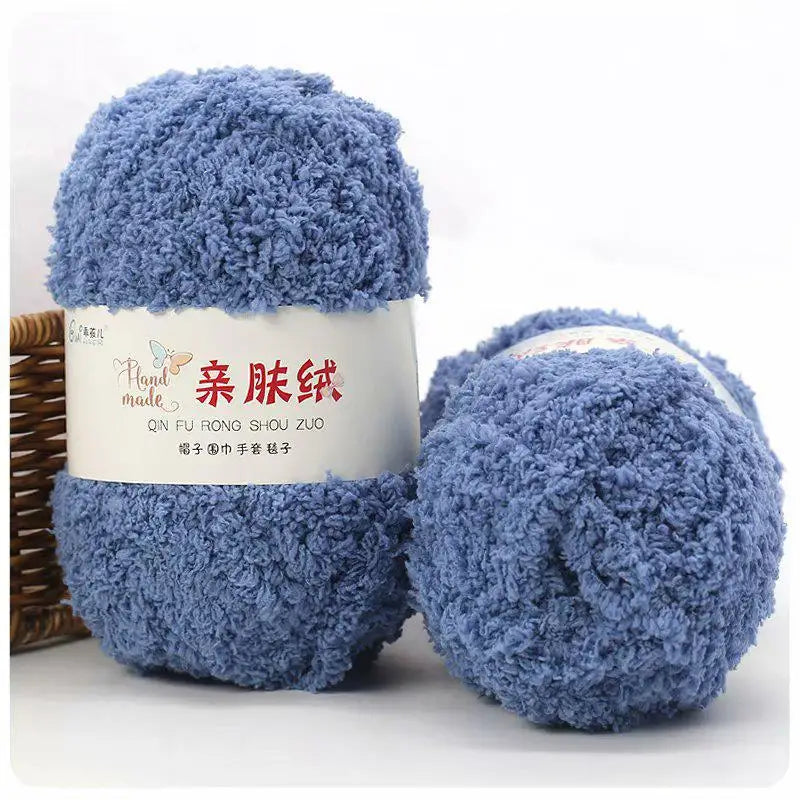 Fil Chenille doux et fin en velours de corail, 50g/paquet, fils de serviette pour tricoter, fil au Crochet, tricot à la main, poupées de bricolage