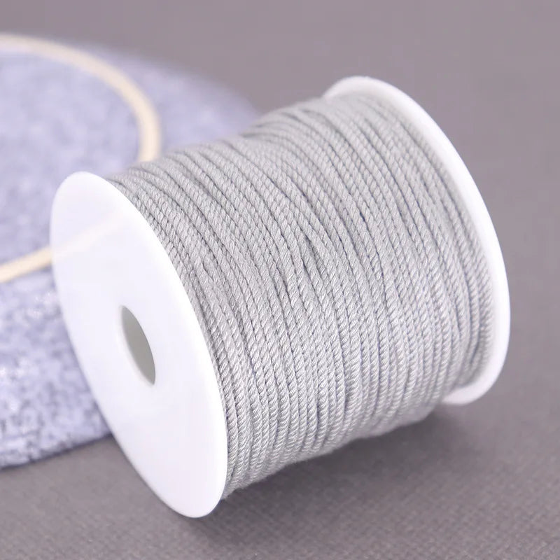 Corde de coton pour macramé, ficelle, ficelle, fil, artisanat, couture, tentures murales faites à la main, bohème, fête de mariage, décoration d'intérieur, 1.2mm, 37m