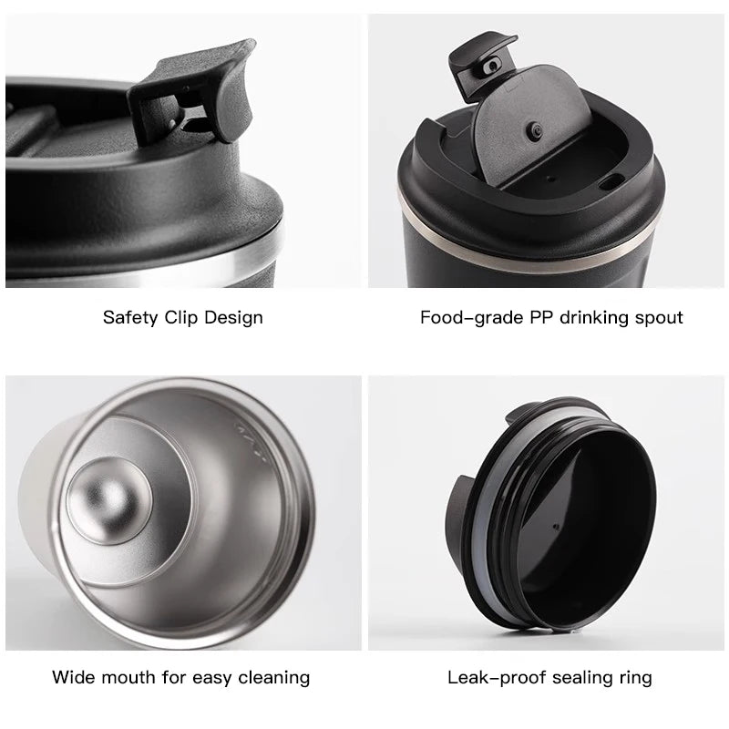 Tasse à café de voiture de 380ML, tasse thermique de voyage en acier inoxydable pour BYD Qing E3 Atto 3 E6 Tang F3 D1 chanson Yuan E2 E1 I3 G3 M6 F3R E9 S8