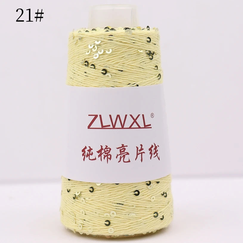   Блэк – fil de coton à paillettes, 100g, 800M, 3mm, décoration tricotée, crochet à la main, tricot jaune