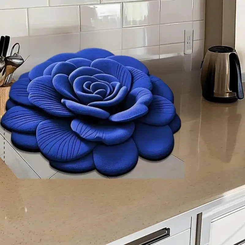 Tapis de sol en forme de fleur, tapis de sol en forme de pivoine souple, durable, 40x40cm/60x60cm, antidérapant, absorbant, pour salle de bain, salon
