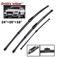 Erick's essuie-glace LHD jeu de balais d'essuie-glace avant et arrière pour Audi Q3 2011 - 2017 brosses de pluie de fenêtre de pare-brise 24 "+ 20" + 16"