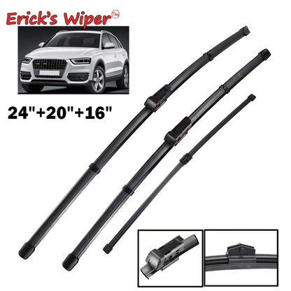 Erick's essuie-glace LHD jeu de balais d'essuie-glace avant et arrière pour Audi Q3 2011 - 2017 brosses de pluie de fenêtre de pare-brise 24 "+ 20" + 16"