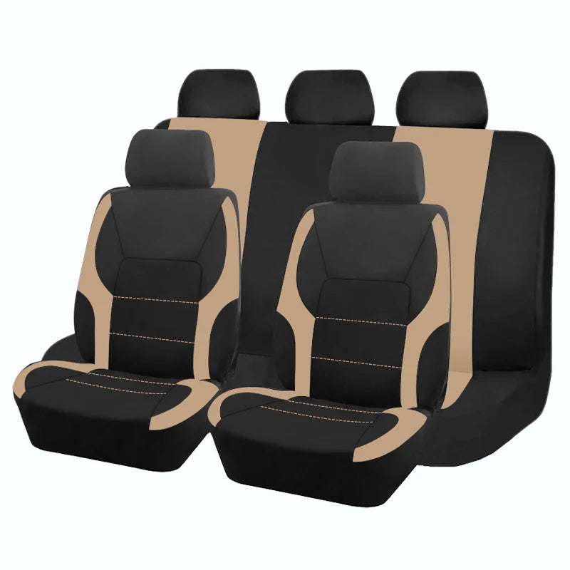 AUTO PLUS-Ensemble de Housses de Siège de Voiture Universelles en Polyester, Protection en Tissu Uni Bicolore, Accessoires Automobiles