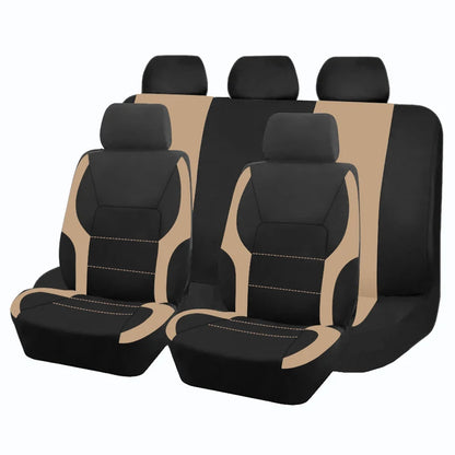 AUTO PLUS-Ensemble de Housses de Siège de Voiture Universelles en Polyester, Protection en Tissu Uni Bicolore, Accessoires Automobiles