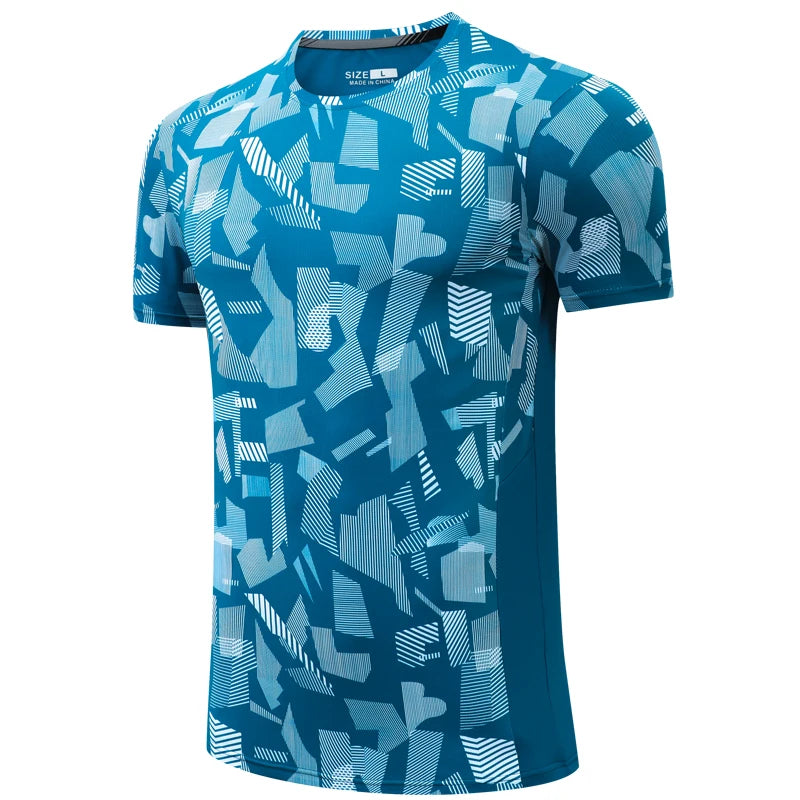 Chemises de sport à manches courtes pour hommes, t-shirt à séchage rapide, respirant, course à pied, jogging, entraînement de gym 3D, impression de lettres, mode
