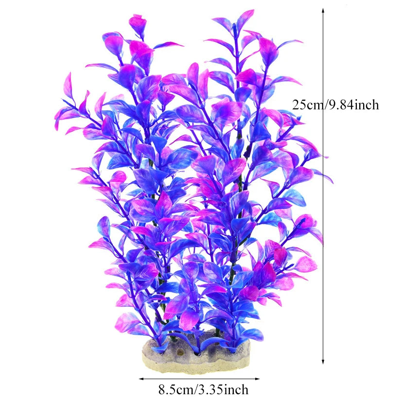 Plantes artificielles décoratives pour aquarium, herbe aquatique en plastique pour décorations d'aquarium, accessoires pour aquarium, plantas acuario
