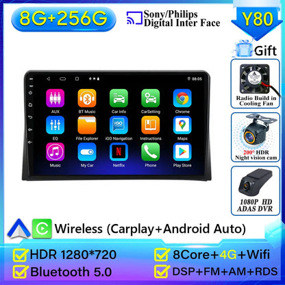 Pour Volkswagen Multivan T5 2003 2004 -2015 autoradio Carplay Navigation GPS Android Auto Android 15 affichage stéréo No 2din WiFi