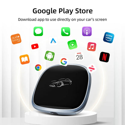 2026 CarPlay Ai Box CarPlay Android Auto filaire vers sans fil Android Qualcomm octa-core 4G + 64G Plug and Play