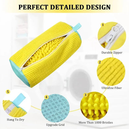 2/1 pièces sac de lavage de chaussures Machine à laver sacs à linge avec fermeture à glissière chaussures sacs de nettoyage chaussures blanchisserie Fibers moelleuses Sneaker
