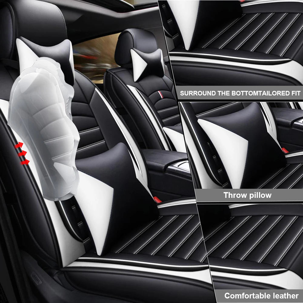 1pcs All inclusive seat cover full leather car seat cushion single seat driver and passenger seat cover all season universal pad