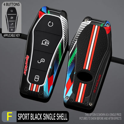 Porte-clés de voiture en alliage de Zinc, pour BYD Han Ev Tang Dm/Qin PLUS/Song Pro/MAX/Yuan Dolphin E2, coque de protection de décoration de clé de voiture