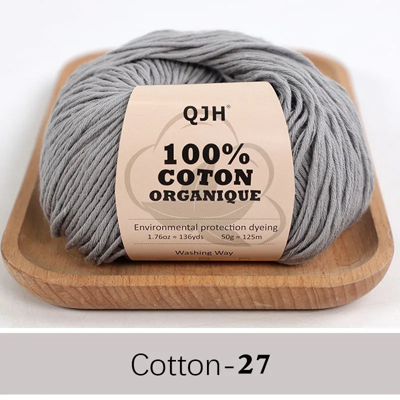 QJH 100% fil de coton, fil de poids de Sport pour bébé en coton, fil Amigurumi, fil doux d'été, fil au Crochet/à tricoter-6 pièces