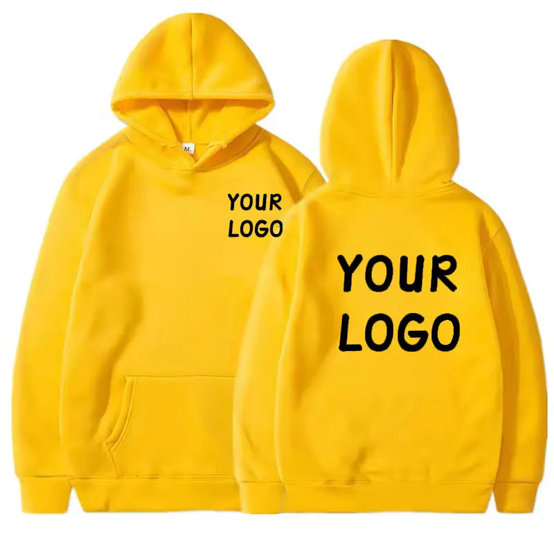 Sweat à capuche décontracté pour hommes et femmes, personnalisé avec votre LOGO, couleur unie, chemise de sport personnalisée de rue, cadeau personnalisé, DIY