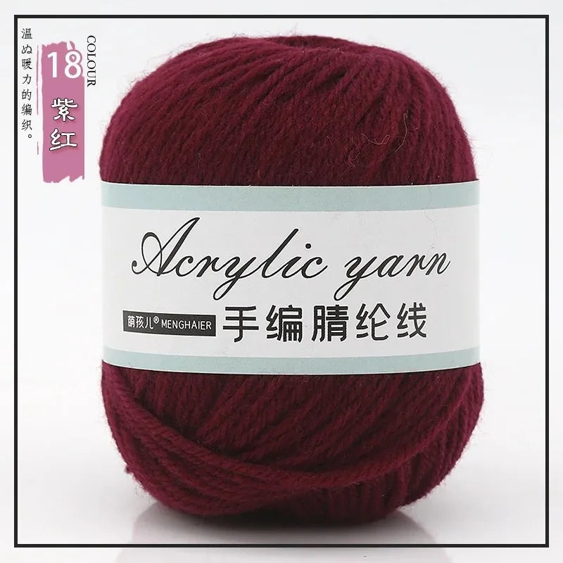 Fil tricoté en acrylique mélangé à 4 brins, avec crochet pour pull, chaussures, pantoufles, écharpe, démarreur tissé à la main pour débutants