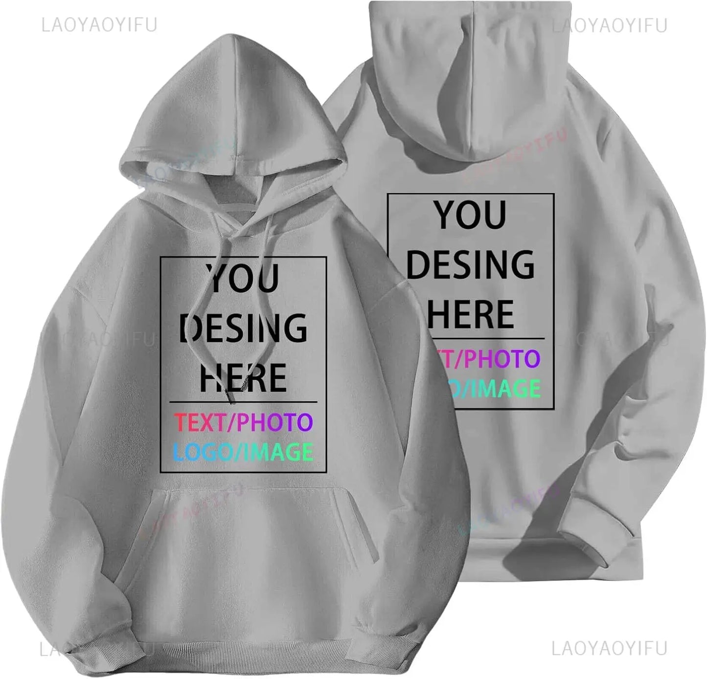 Sweat à capuche personnalisé pour hommes et femmes, concevez votre propre sweat à capuche personnalisé avec ajoutez votre texte et Photo, hauts à cordon réglable