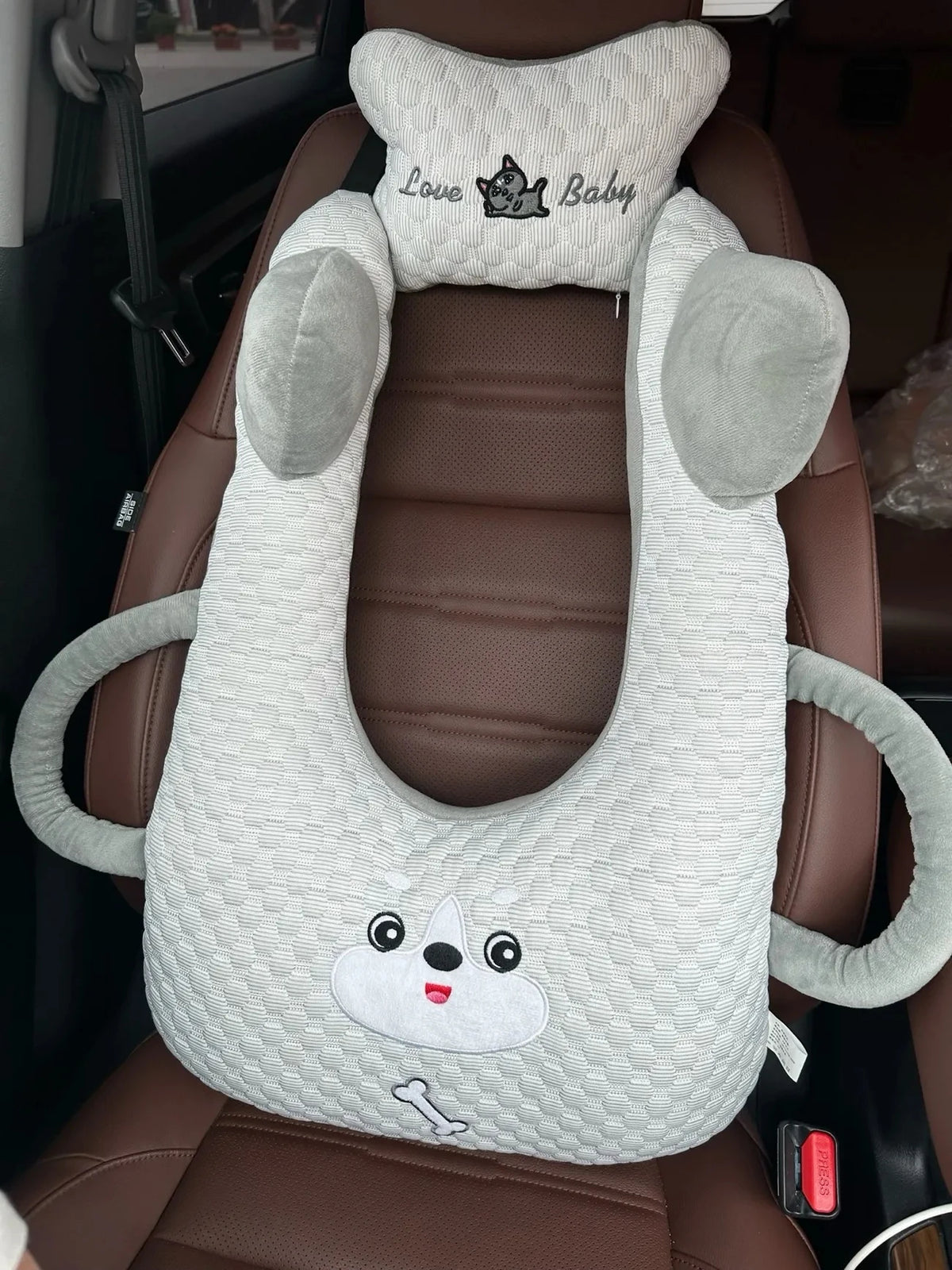 Ceinture de sécurité de voiture pour enfants, dispositif de couchage de voiture haut de gamme, oreiller de siège arrière pour les promenades longue distance, oreiller fixe pour bébé