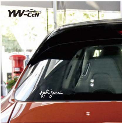 Autocollants de personnalité Ayrton Senna Signature pour voiture, accessoires de couverture de moto, rayures imperméables en PVC 11cm x 4cm, 4 pièces/lot