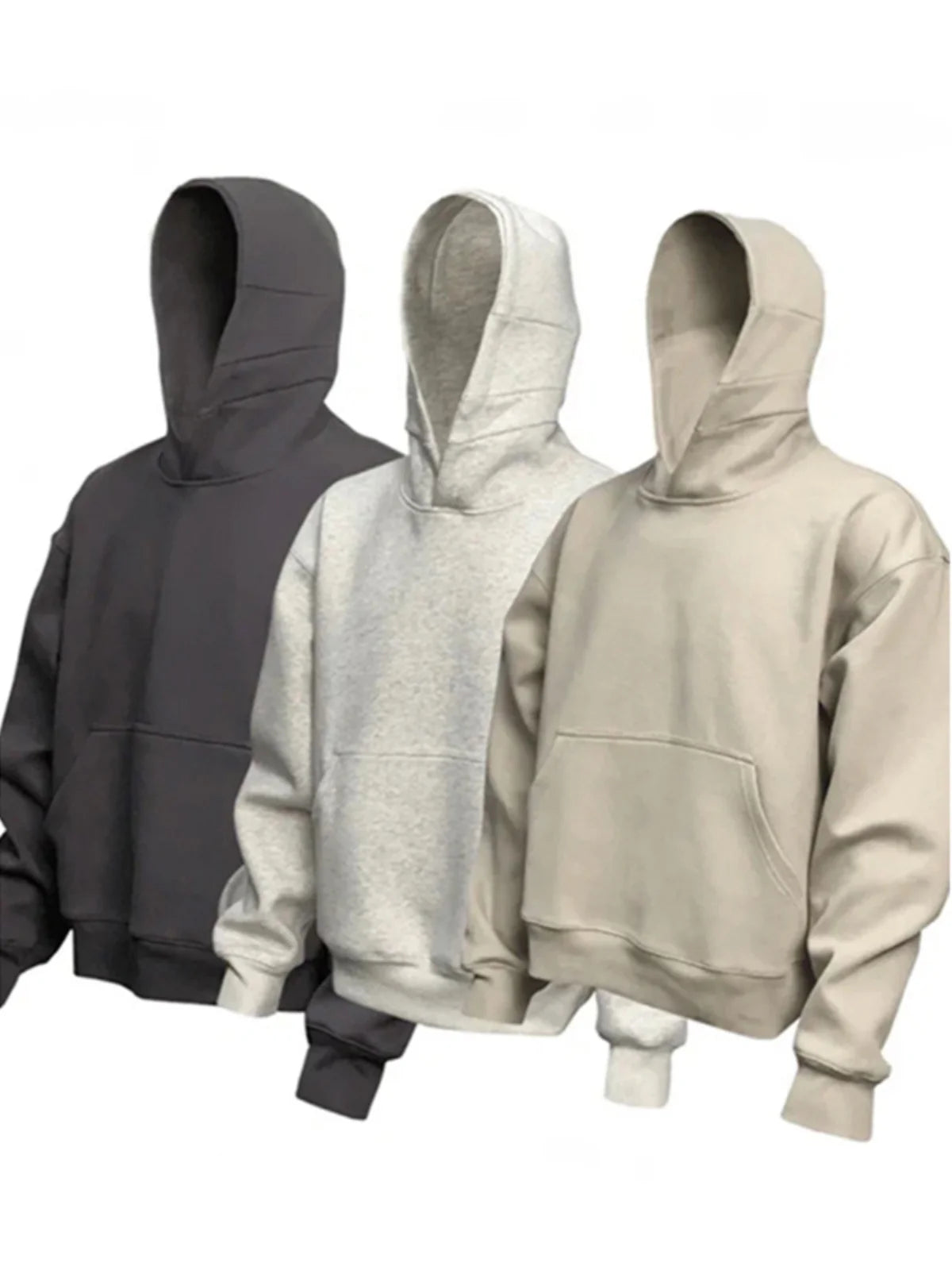Sweat-shirt à capuche Bla Boxy pour homme, automne-hiver, surdimensionné, style américain, rigide et solide, en coton et polyester, décontracté...