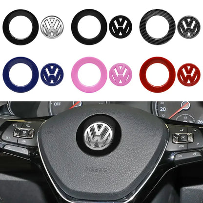 Autocollant emblème de volant de voiture ABS 40mm 61mm, pour Volkswagen VW GTI Polo Golf Caddy Jetta Sharan Passat Logo Badge accessoires