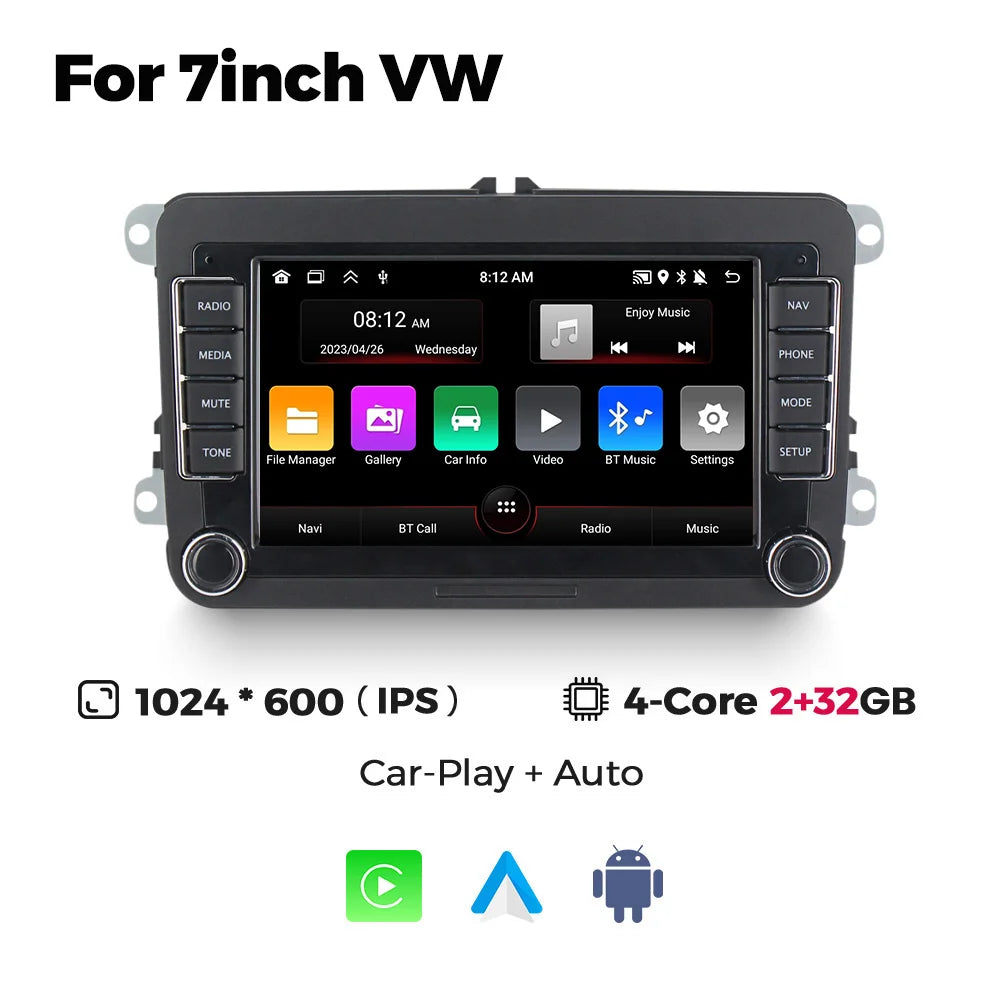 MEKEDE Android Autoradio pour Volkswagen Passat b6 b7 golf 5 6 Polo Jetta Skoda Autoradio multimédia PlayerGPS WiFi RDS Carplay