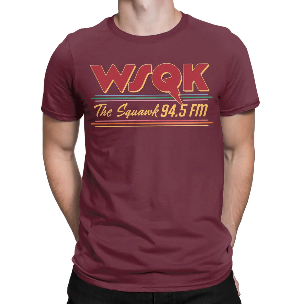 T-Shirt homme WSQK The Squawk drôle pur coton t-shirts à manches courtes Dustin Henderson T-Shirt col rond hauts cadeau d'anniversaire