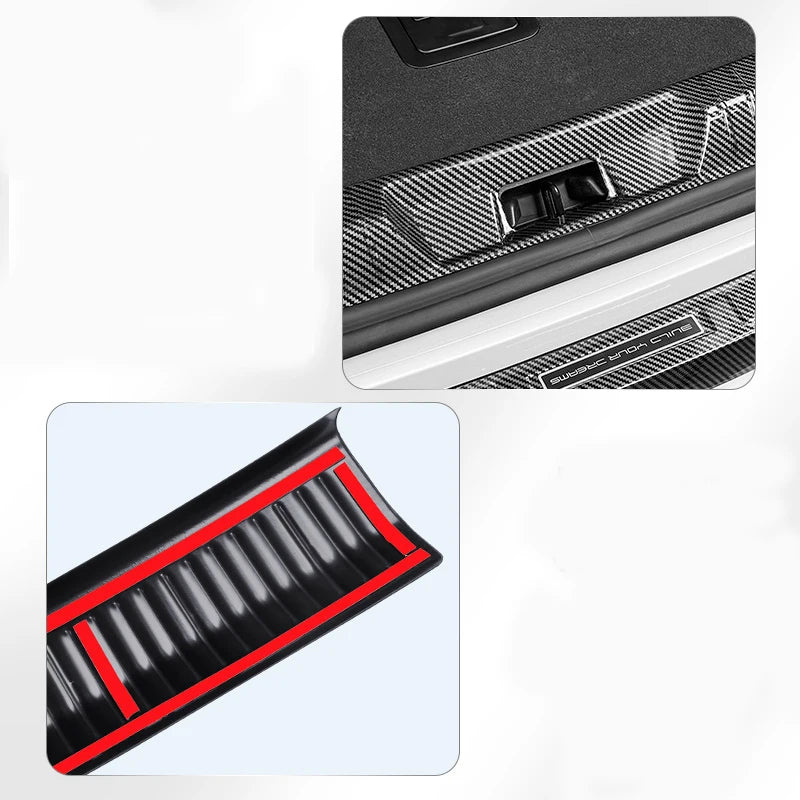 Bande de seuil en fibre de carbone ABS pour coffre de voiture, accessoires anti-coup de pied de hayon, style BYD Seal U Sealion 6 Song Plus 2024 et 2025