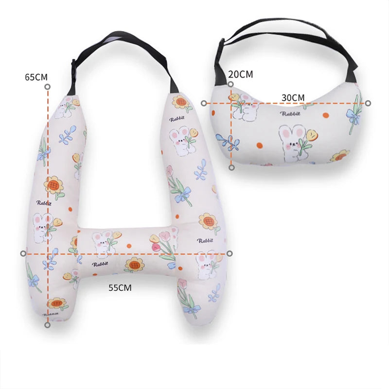 Cute Animal Pattern Kid Neck Head Support, U-Shape Children Travel Pillow Cushion for Car Seat, Safety Neck Pillow for Kids
