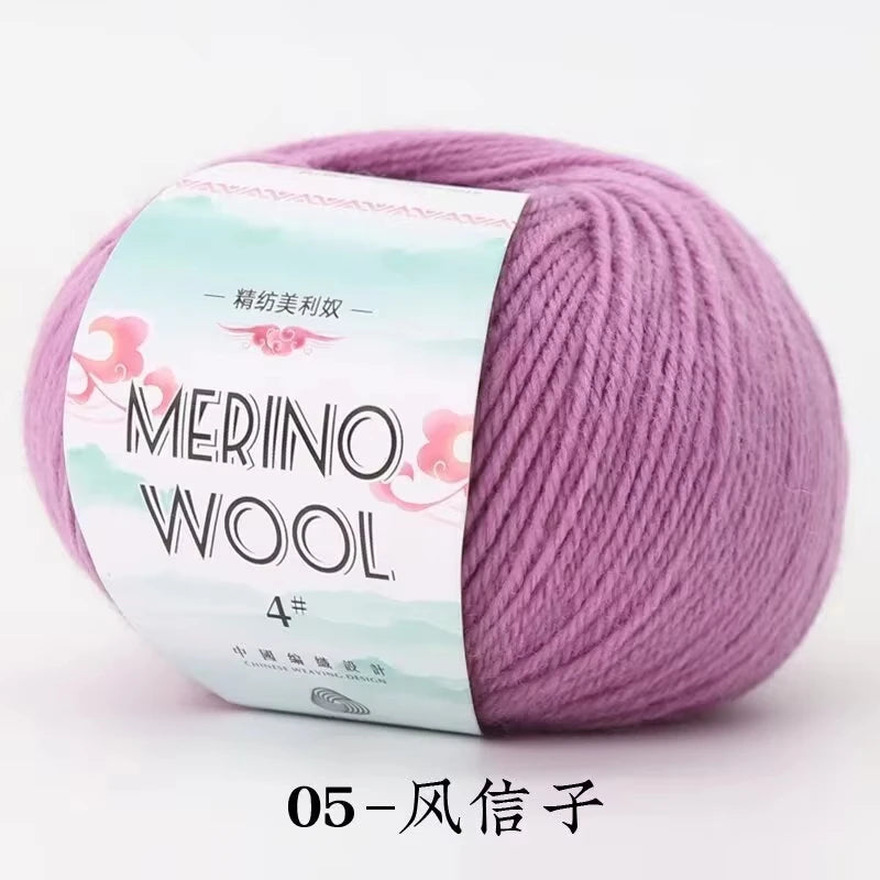 Rouleau de fil de laine mérinos pour bébé, 50 g/rouleau, 130 M/rouleau, bricolage tricoté à la main, écharpe au Crochet, vêtements, chapeaux