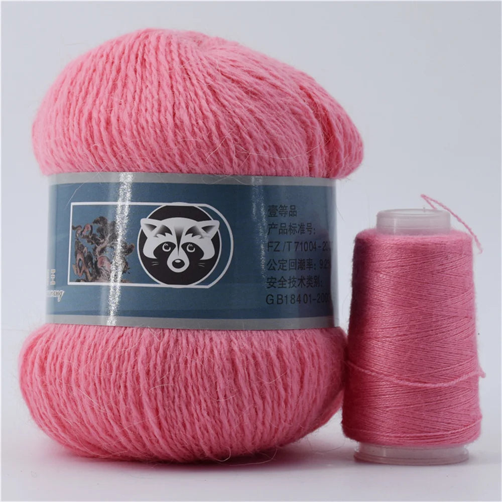 Fil de fourrure de vison pour fils pour tricoter et Crochet, fil de t-shirt en dentelle à 2 plis pour tricoter à la main, couture, 1 écheveau 340 M 50 + 20g