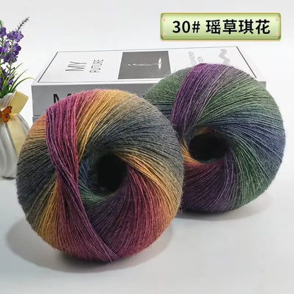 Fil de laine arc-en-ciel 200 g/ensemble, pour tricoter, châles, écharpes, pulls, vestes, chapeaux, bricolage, fil de teinture à Segment doux et confortable