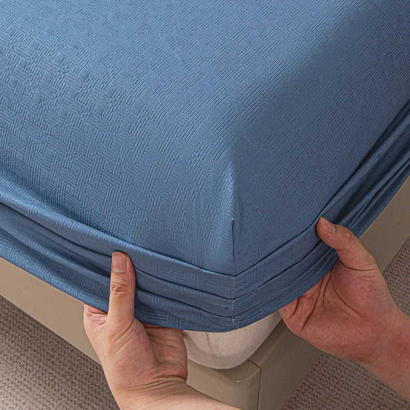 Drap-housse avec bande élastique, couleur unie, housse de matelas douce pour lit simple, double, king, queen, 90/120/140/150/160/180x200cm