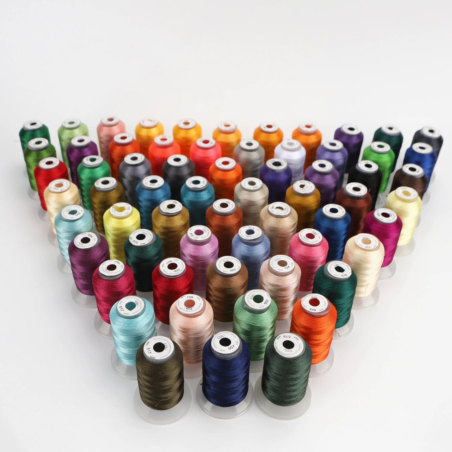 Ensemble de 63 couleurs Brother, fil à broder en Polyester de qualité supérieure, 500M (550 ans), chaque bobine, Machine domestique pour Brother Babylock Janome Singer